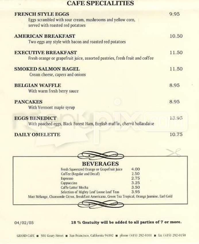 /100419/Grand-Cafe-Hotel-Monaco-San-Francisco-CA - San Francisco, CA