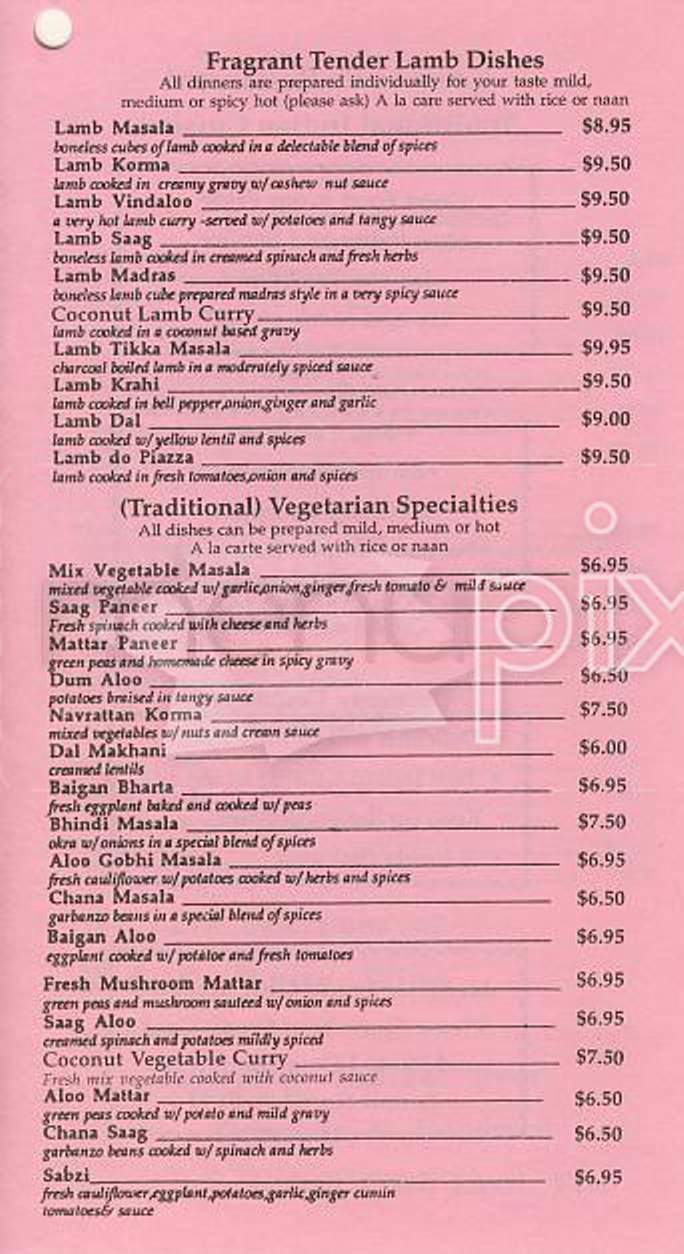Great India Restaurant - San Francisco, CA menu_pic