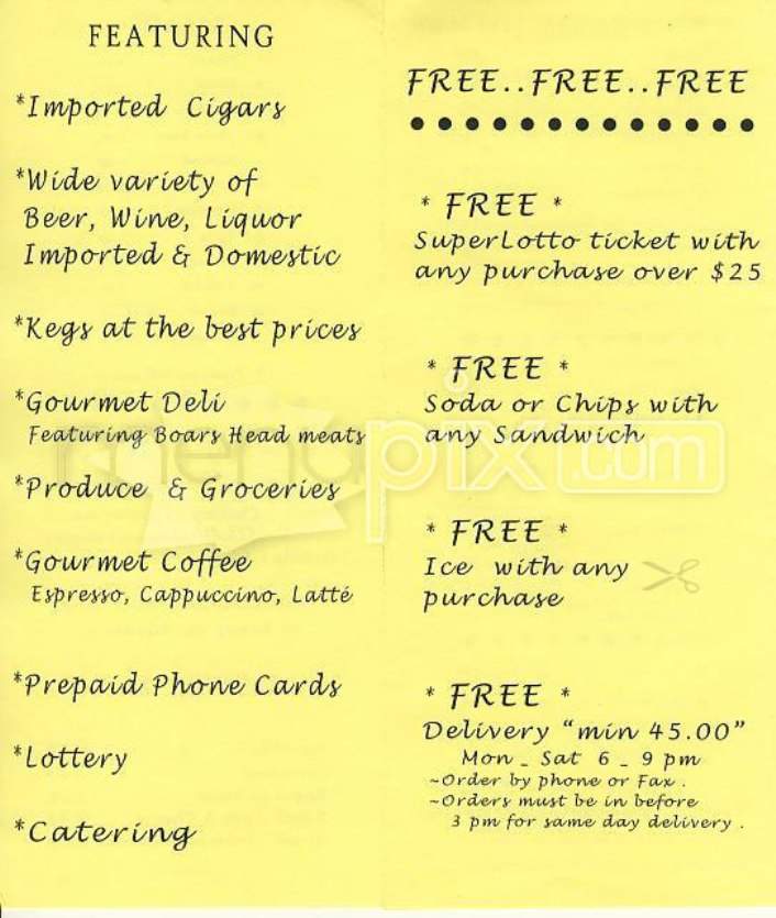 Handy Delicatessen - San Francisco, CA menu_pic