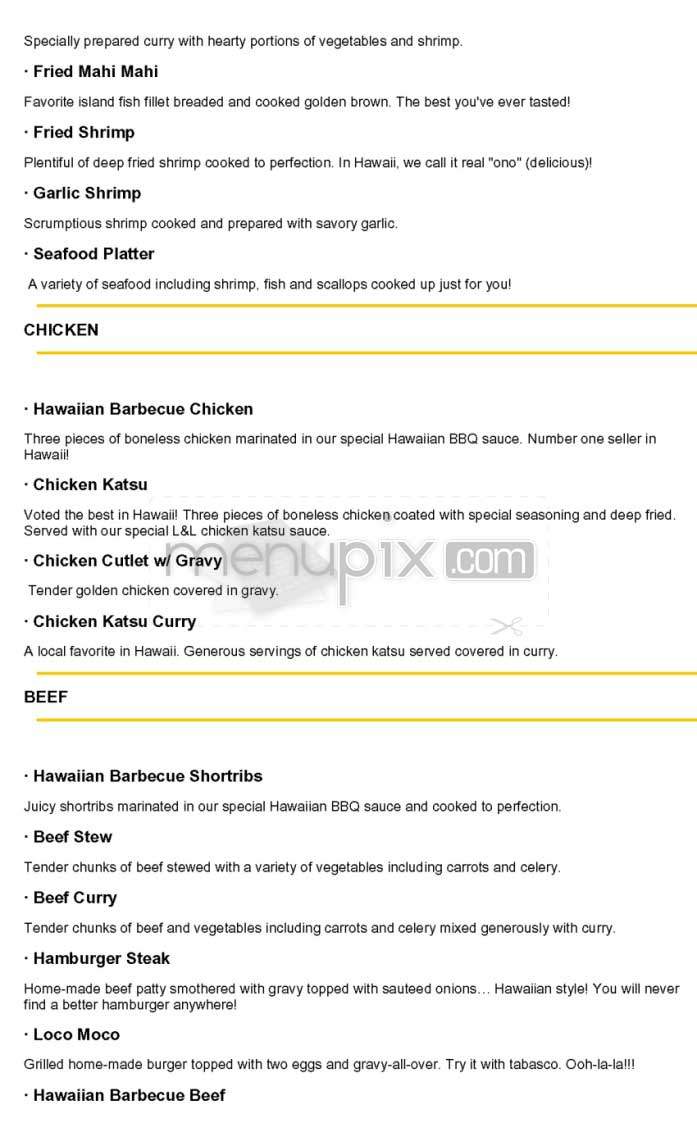 L&L Hawaiian Barbecue - Colorado Springs, CO menu_pic