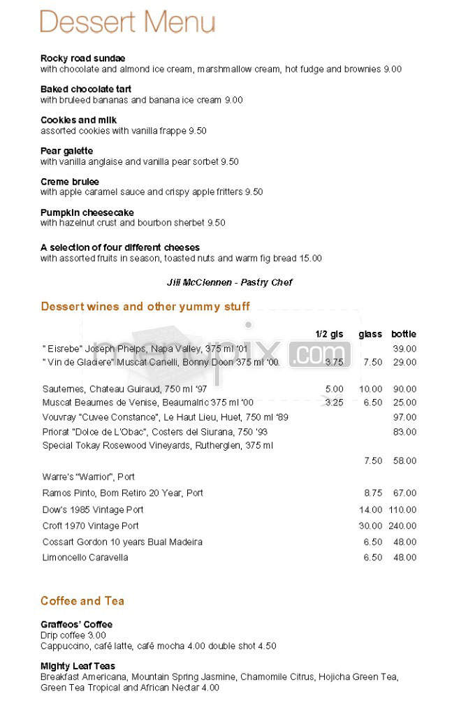 Hawthorne Lane - San Francisco, CA menu_pic