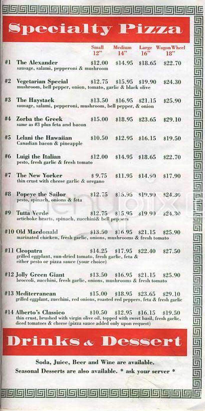 Haystack - San Francisco, CA menu_pic