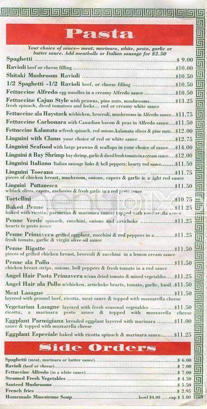 Haystack - San Francisco, CA menu_pic