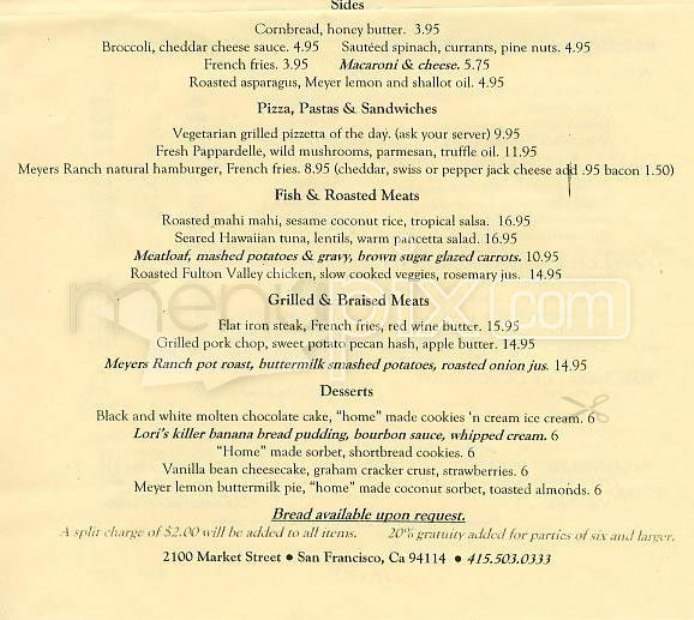Home Restaurant - San Francisco, CA menu_pic