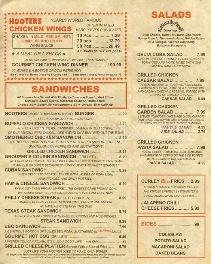 Hooters Of San Francisco - San Francisco, CA menu_pic