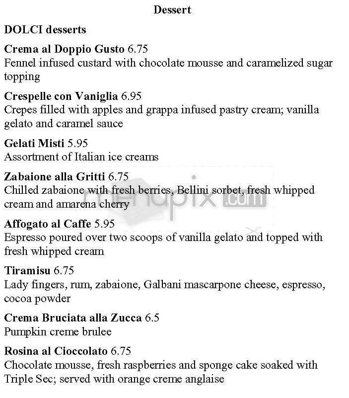 Il Fornaio - Mountain View, CA menu_pic