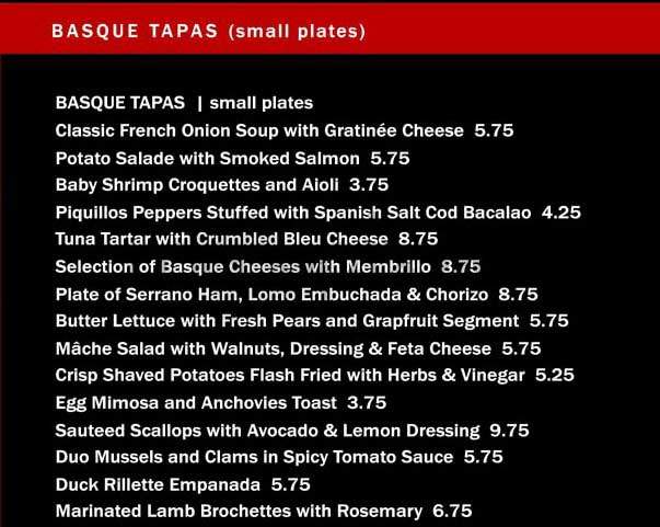 Iluna Basque - San Francisco, CA menu_pic