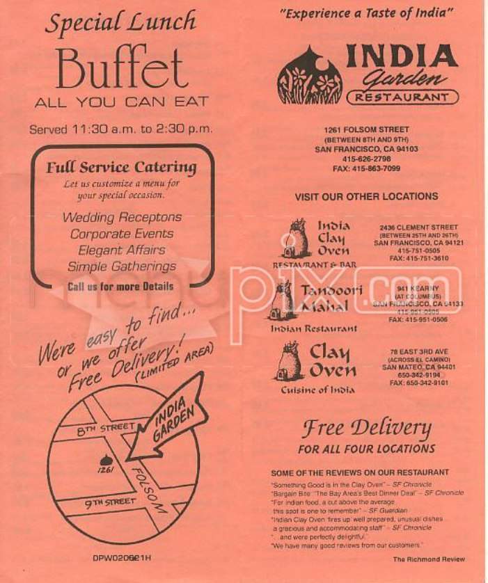 India Garden - Tacoma, WA menu_pic