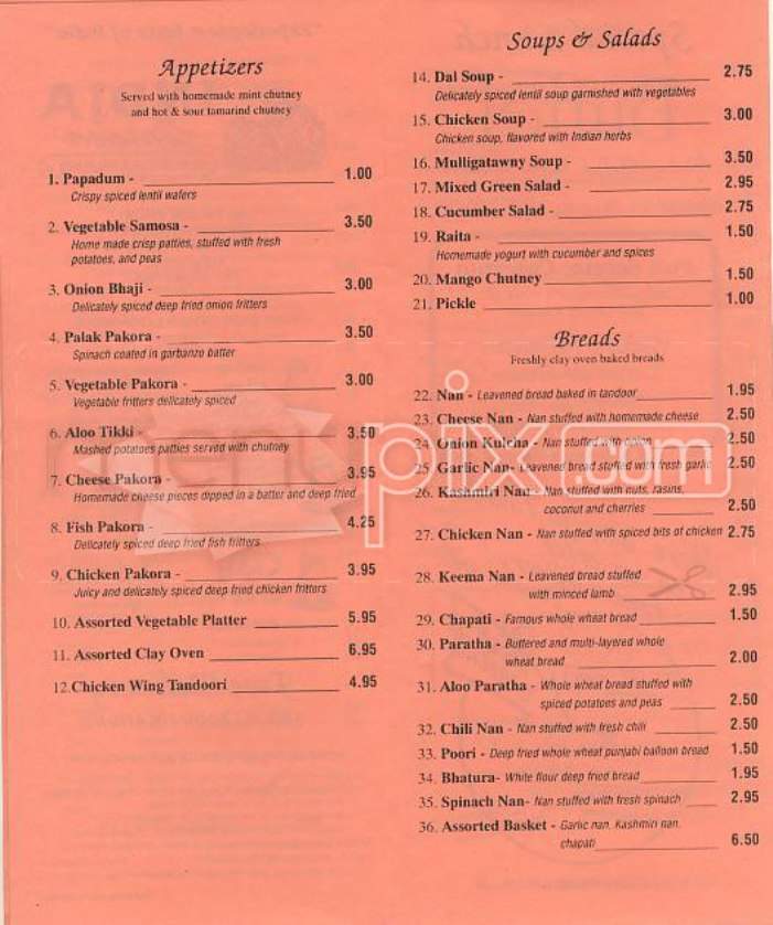 India Garden - Tacoma, WA menu_pic