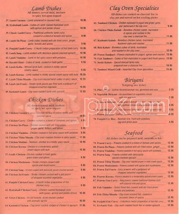 India Garden - Tacoma, WA menu_pic