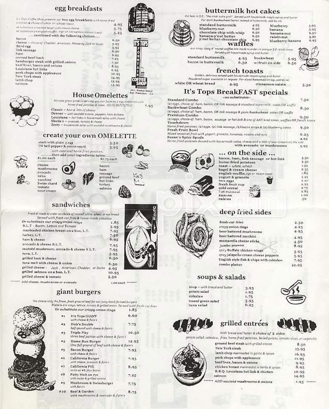 It's Top's Coffee Shop - San Francisco, CA menu_pic