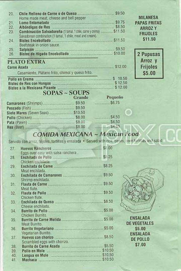 Izalco Restaurant - San Francisco, CA menu_pic