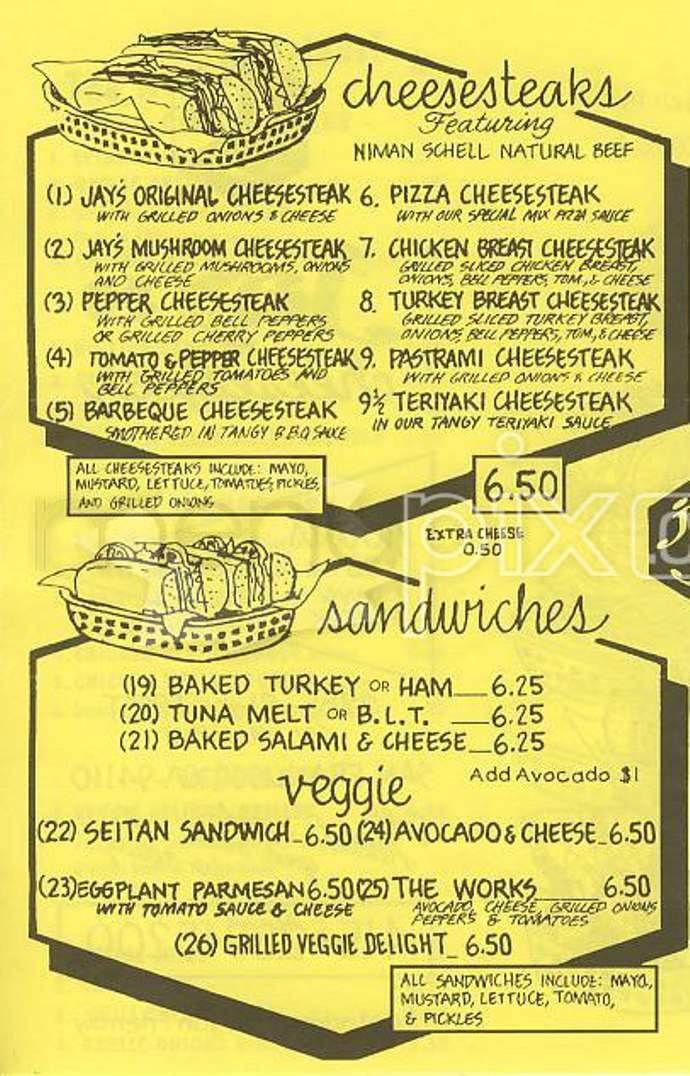 Jay's Cheesesteak - San Francisco, CA menu_pic