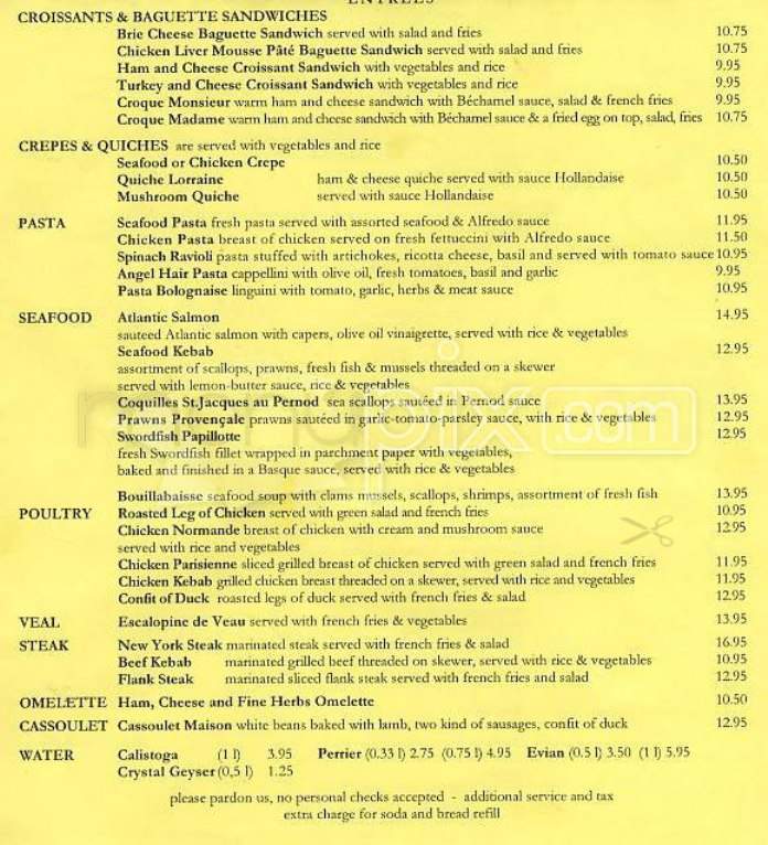 Les Joulins Jazz Bistro - San Francisco, CA menu_pic
