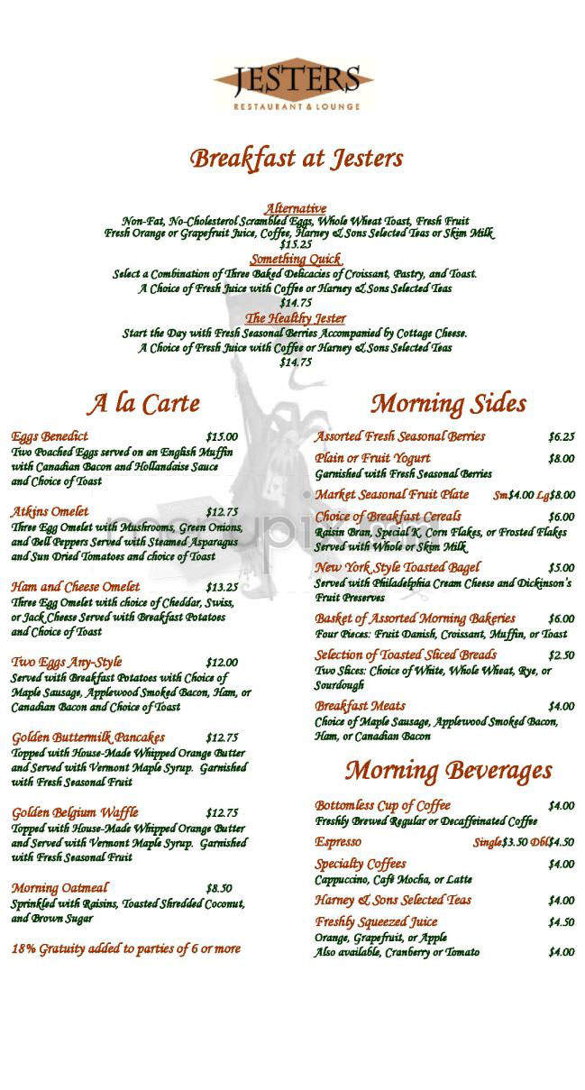 Jester's (Argent Hotel) - San Francisco, CA menu_pic