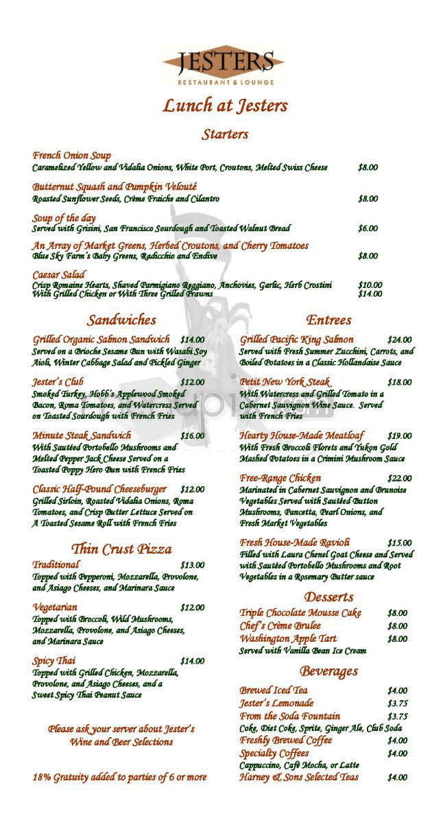 Jester's (Argent Hotel) - San Francisco, CA menu_pic