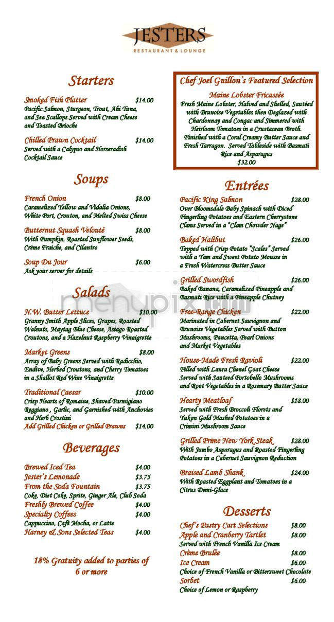 Jester's (Argent Hotel) - San Francisco, CA menu_pic