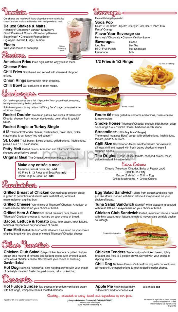 Johnny Rockets - San Francisco, CA menu_pic