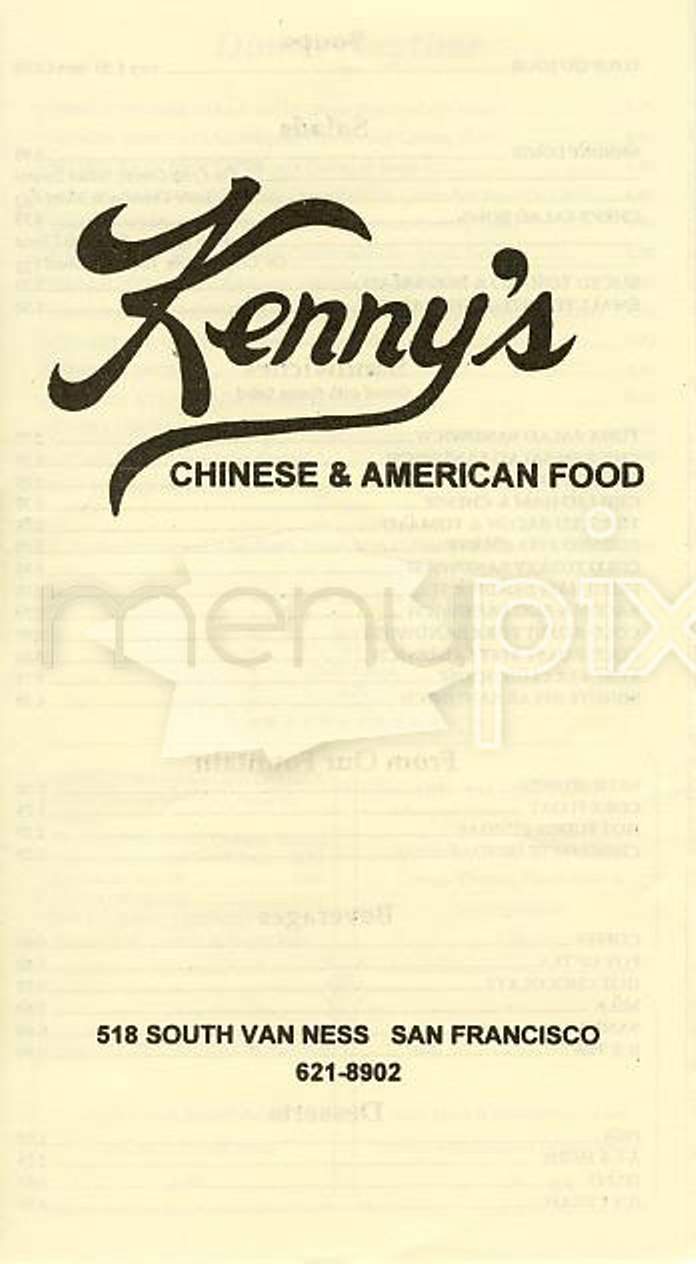 Kenny's Chinese & American - San Francisco, CA menu_pic