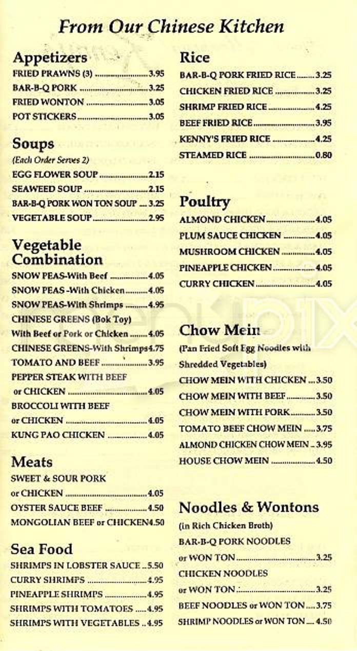 Kenny's Chinese & American - San Francisco, CA menu_pic