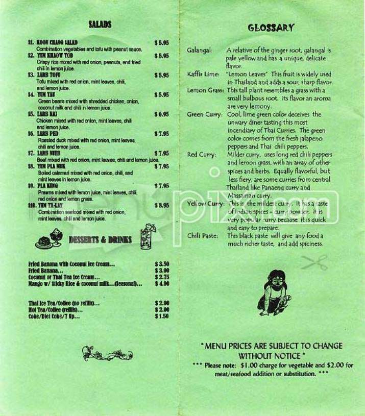 Khoon Chang's - San Francisco, CA menu_pic