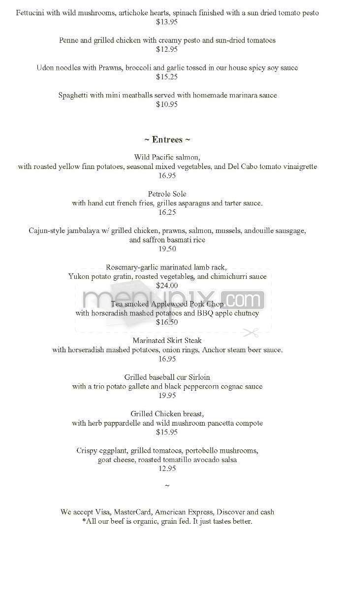 LJ's Martini Club & Grill - San Francisco, CA menu_pic