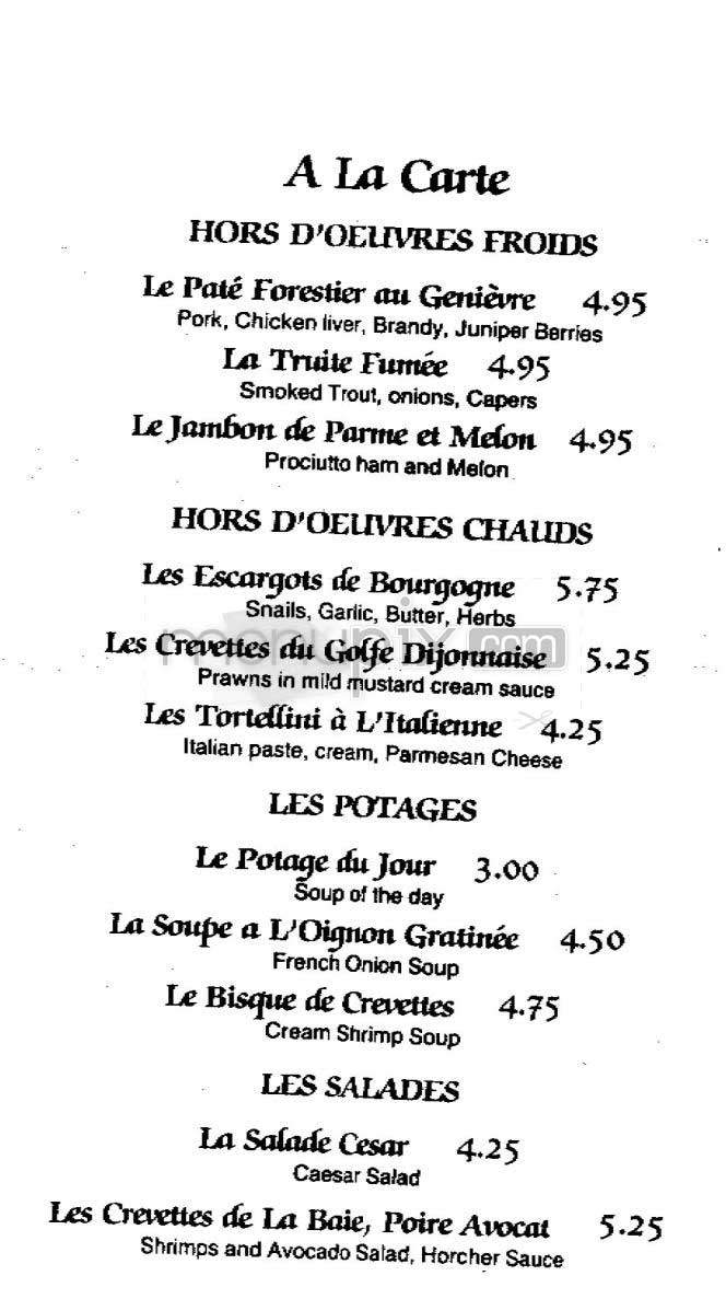 La Bergerie - San Francisco, CA menu_pic