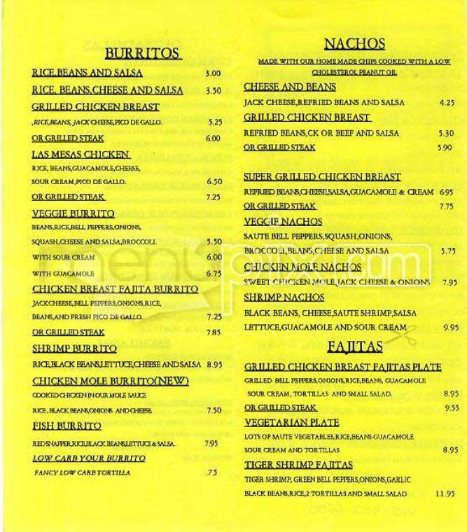Las Mesas - San Francisco, CA menu_pic