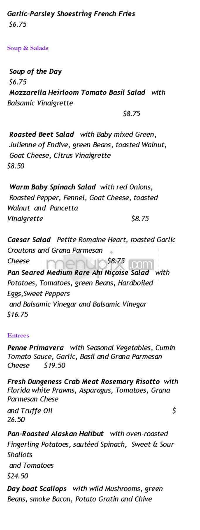 La Scene(Warwick Regis) - San Francisco, CA menu_pic