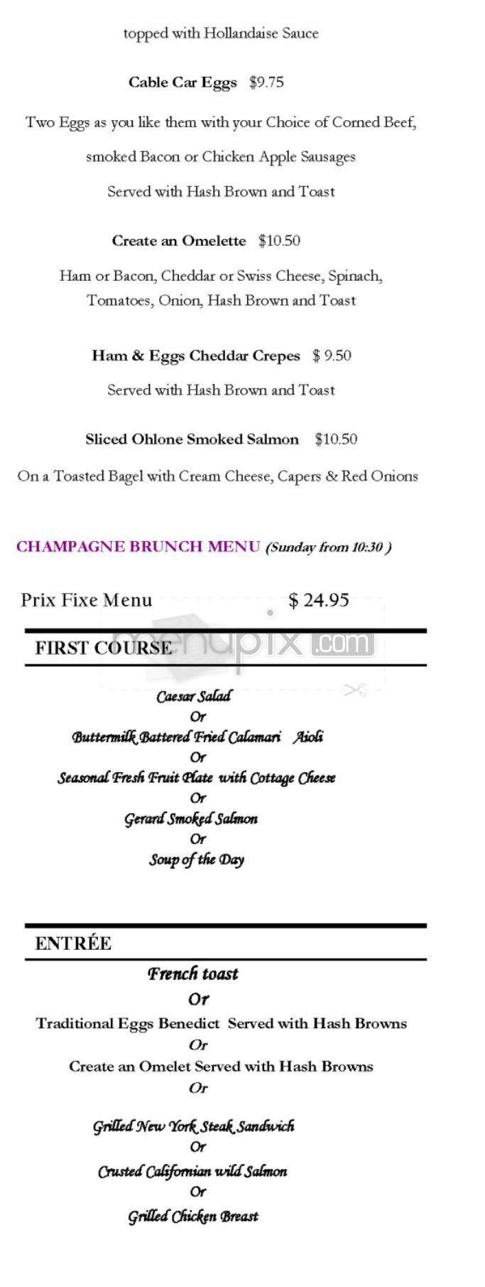 La Scene(Warwick Regis) - San Francisco, CA menu_pic