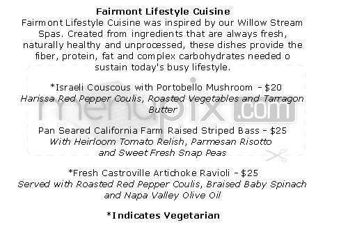 Laurel Court (Fairmont Hotel) - San Francisco, CA menu_pic