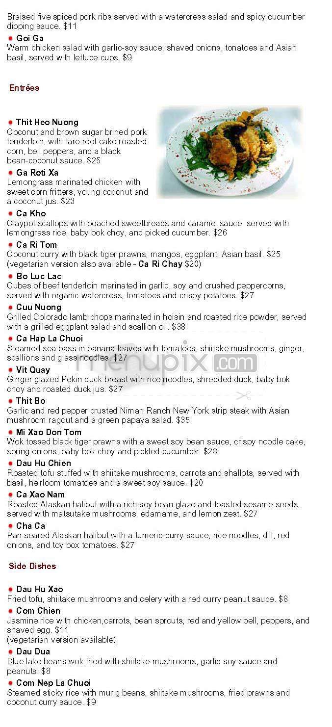 Le Colonial - San Francisco, CA menu_pic