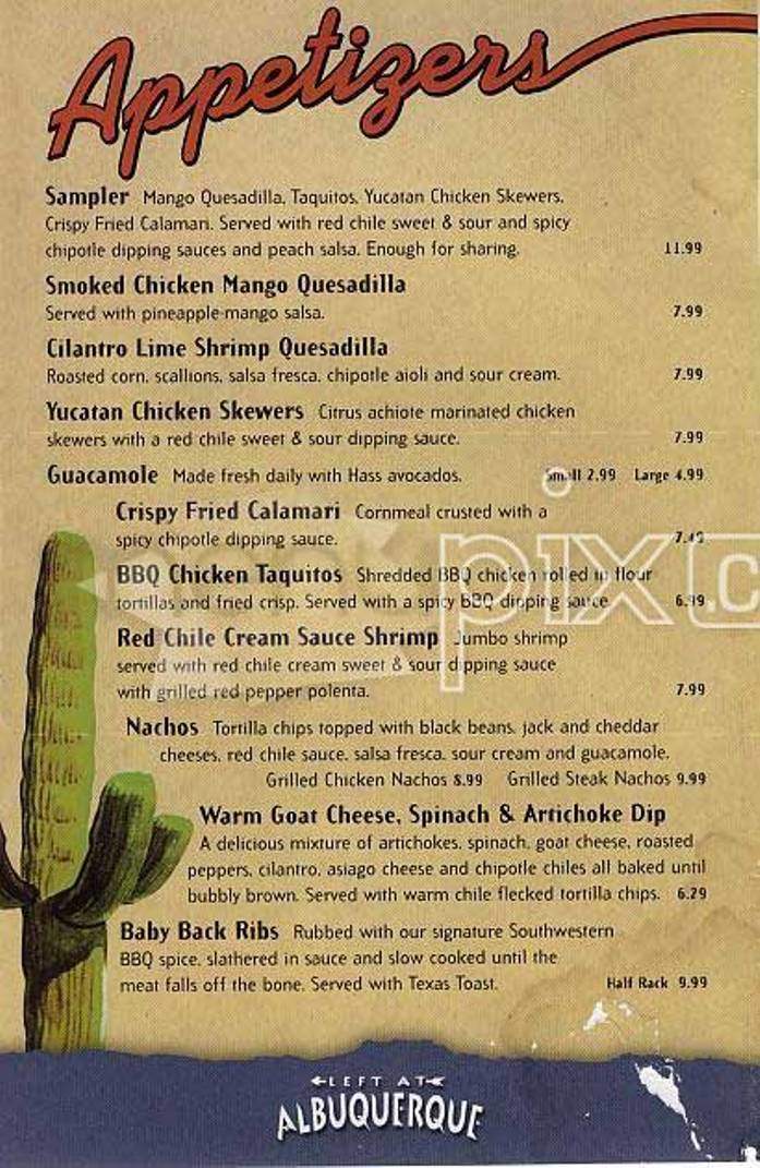 Left At Albuquerque - San Francisco, CA menu_pic