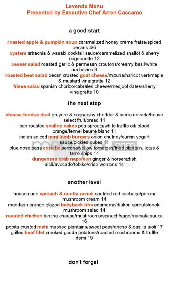 Levende - San Francisco, CA menu_pic