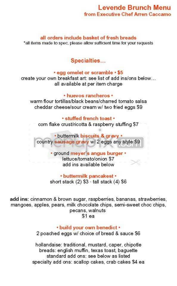 Levende - San Francisco, CA menu_pic