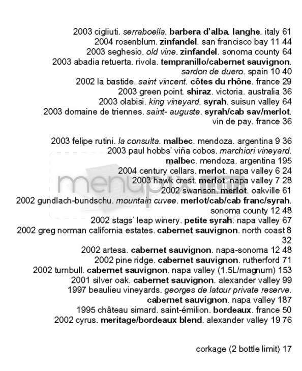 Levende - San Francisco, CA menu_pic