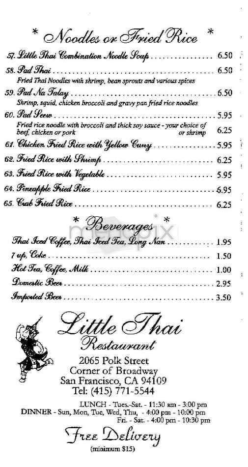 Little Thai - San Francisco, CA menu_pic