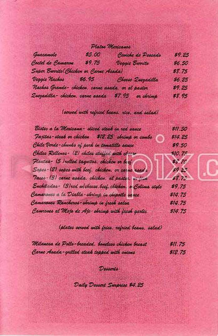Los Flamingos - San Francisco, CA menu_pic