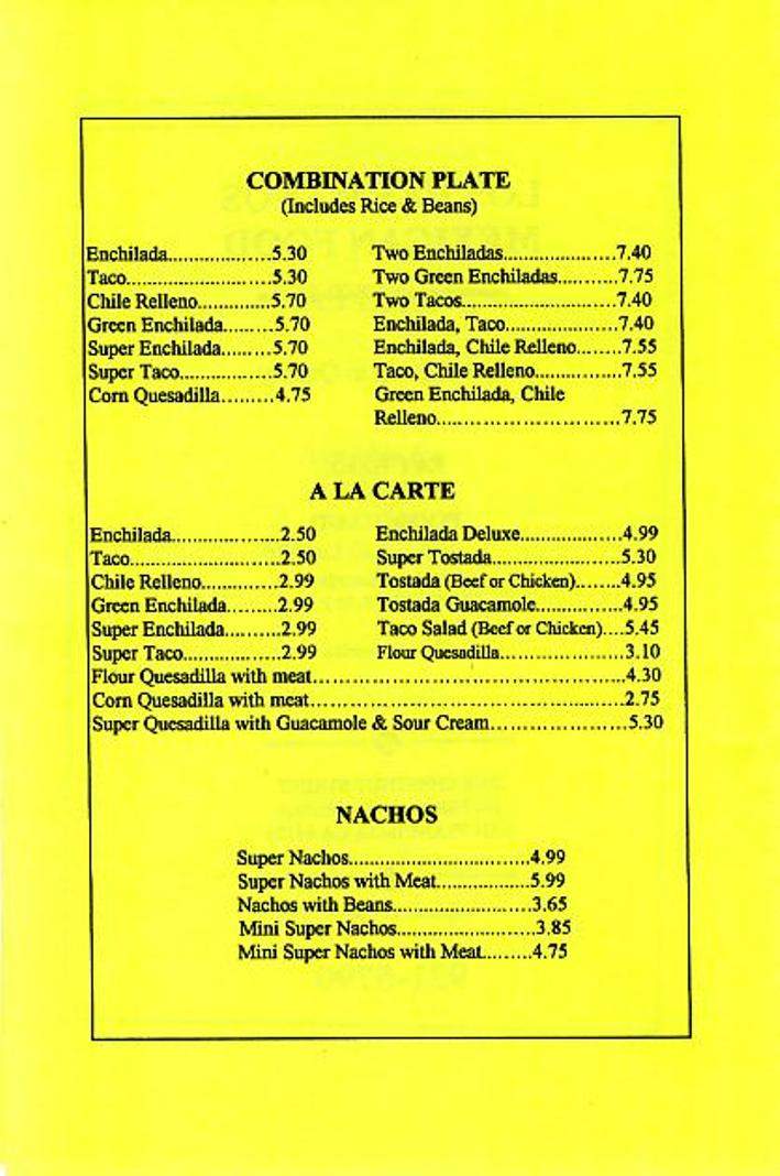 Los Hermanos Mexican Food - San Francisco, CA menu_pic