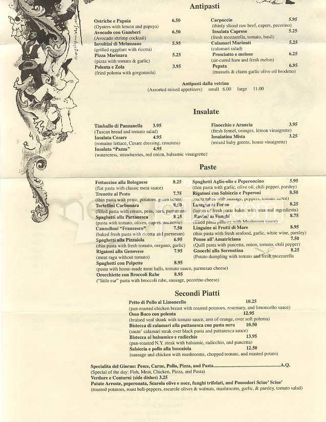 Macaroni Sciue Sciue - San Francisco, CA menu_pic