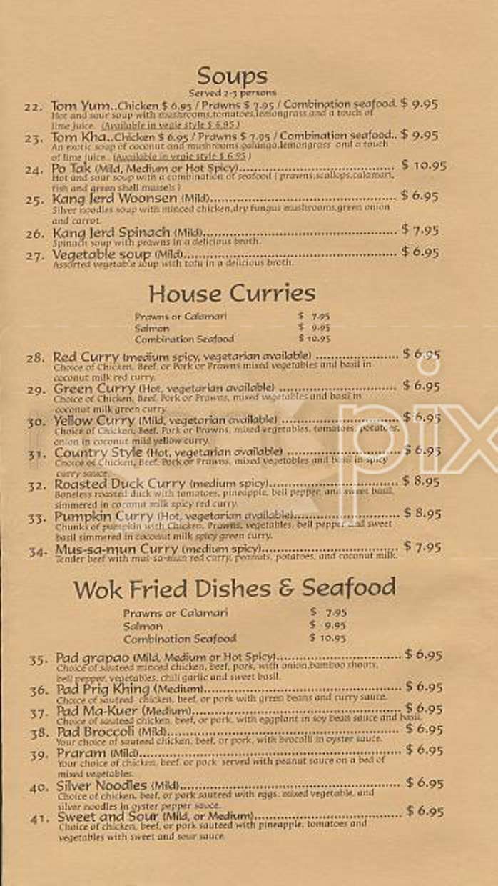 Mai Thai - Brooklyn, NY menu_pic