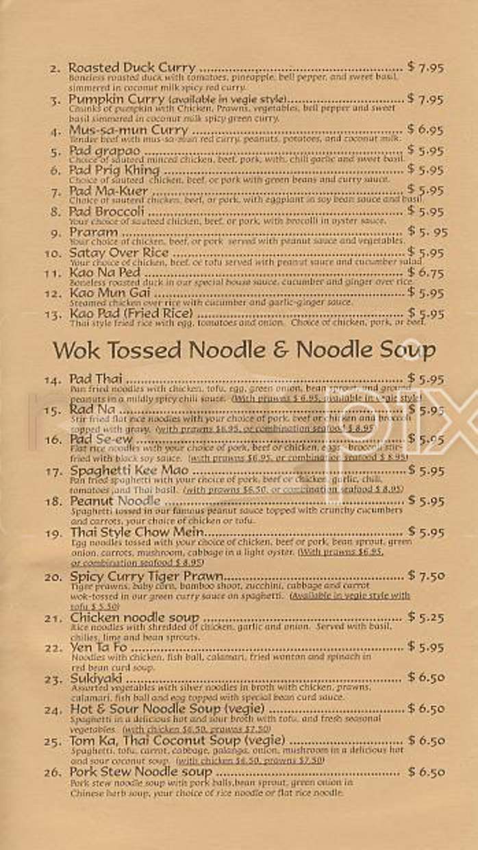 Mai Thai - Brooklyn, NY menu_pic