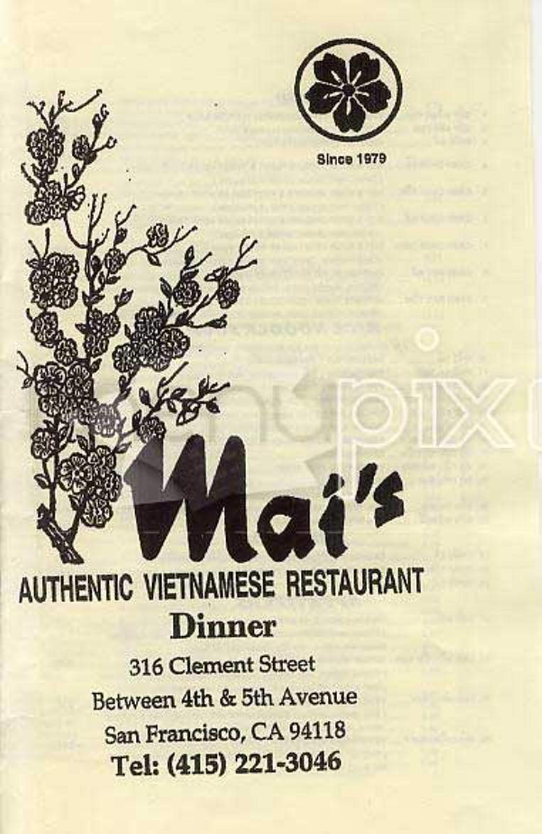 Mai's - San Francisco, CA menu_pic