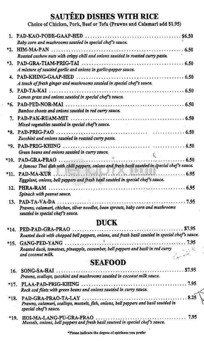 Manivanh Thai - San Francisco, CA menu_pic