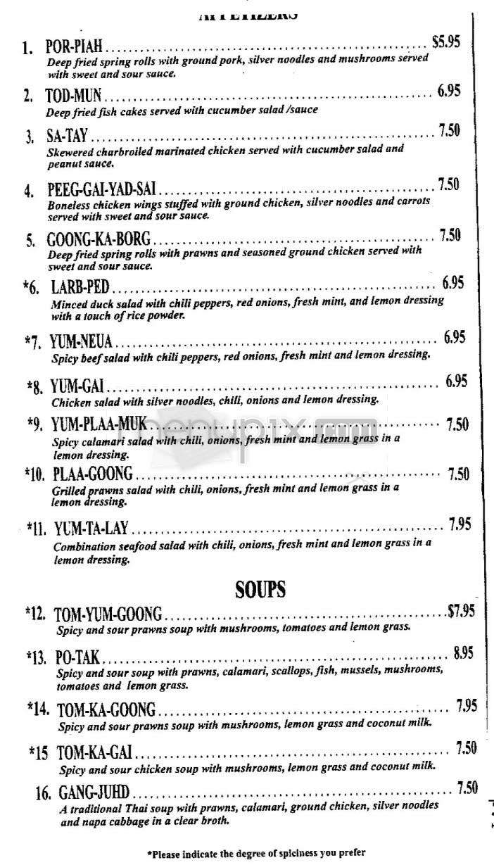Manivanh Thai - San Francisco, CA menu_pic