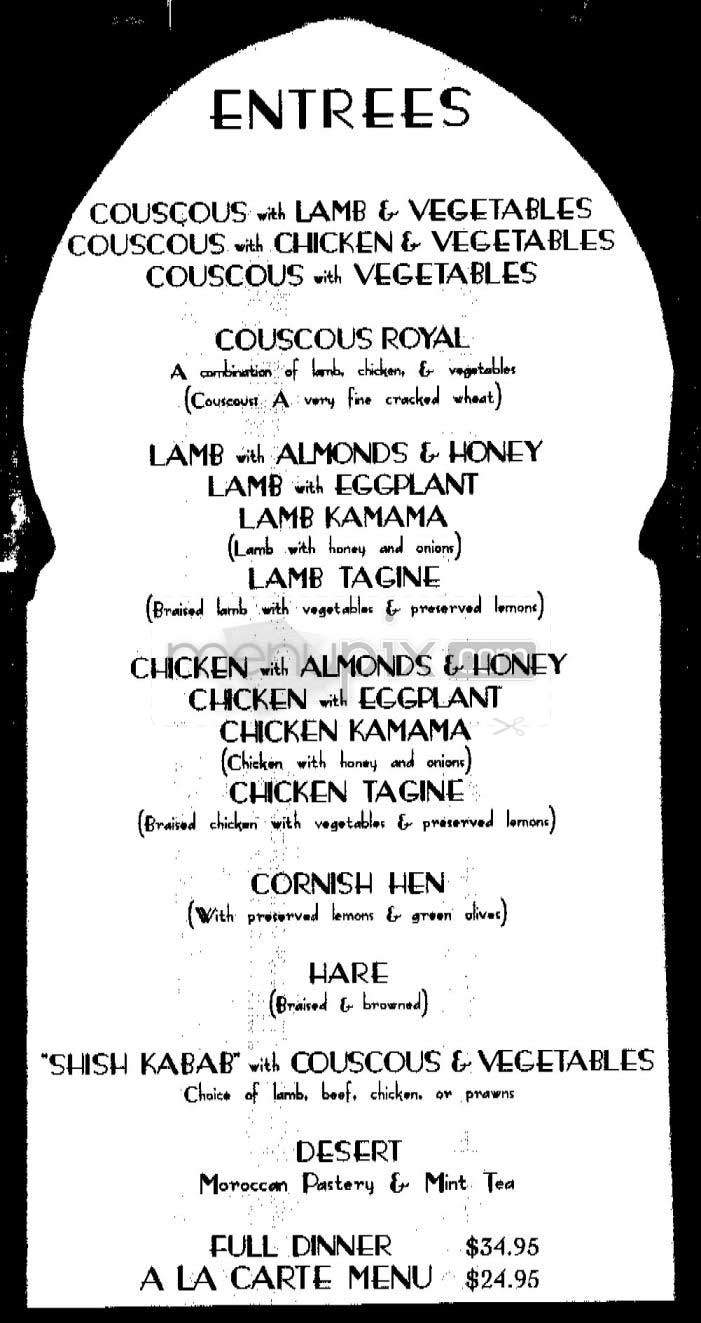 Marrakech - San Francisco, CA menu_pic