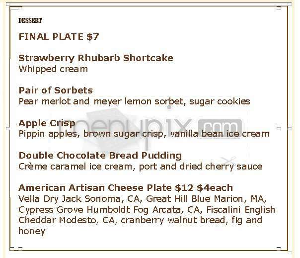 Maverick - San Francisco, CA menu_pic