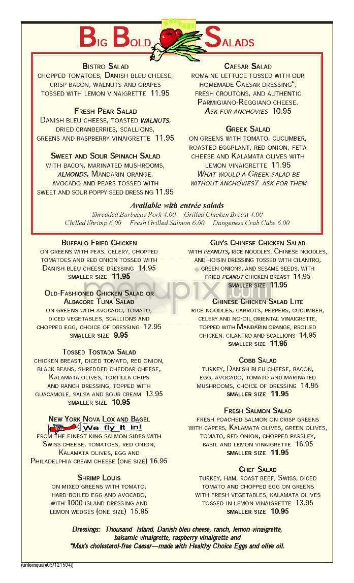 Max's - San Francisco, CA menu_pic