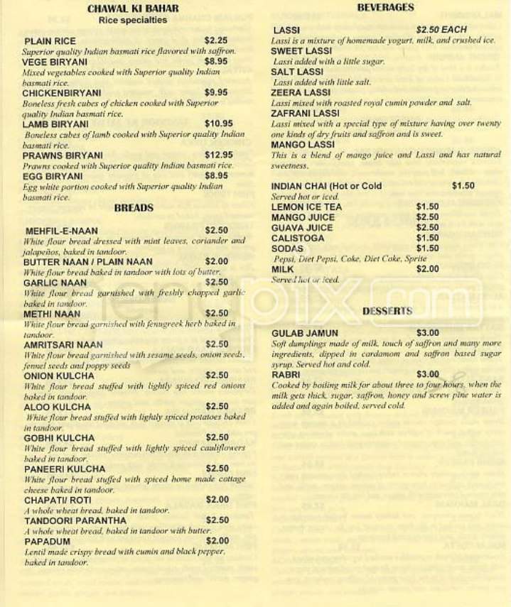 Mehfil - San Francisco, CA menu_pic