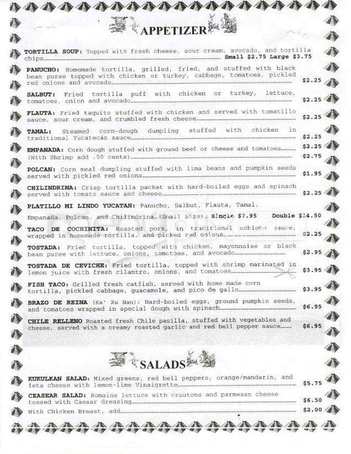 Mi Lindo Yucatan 24th - San Francisco, CA menu_pic